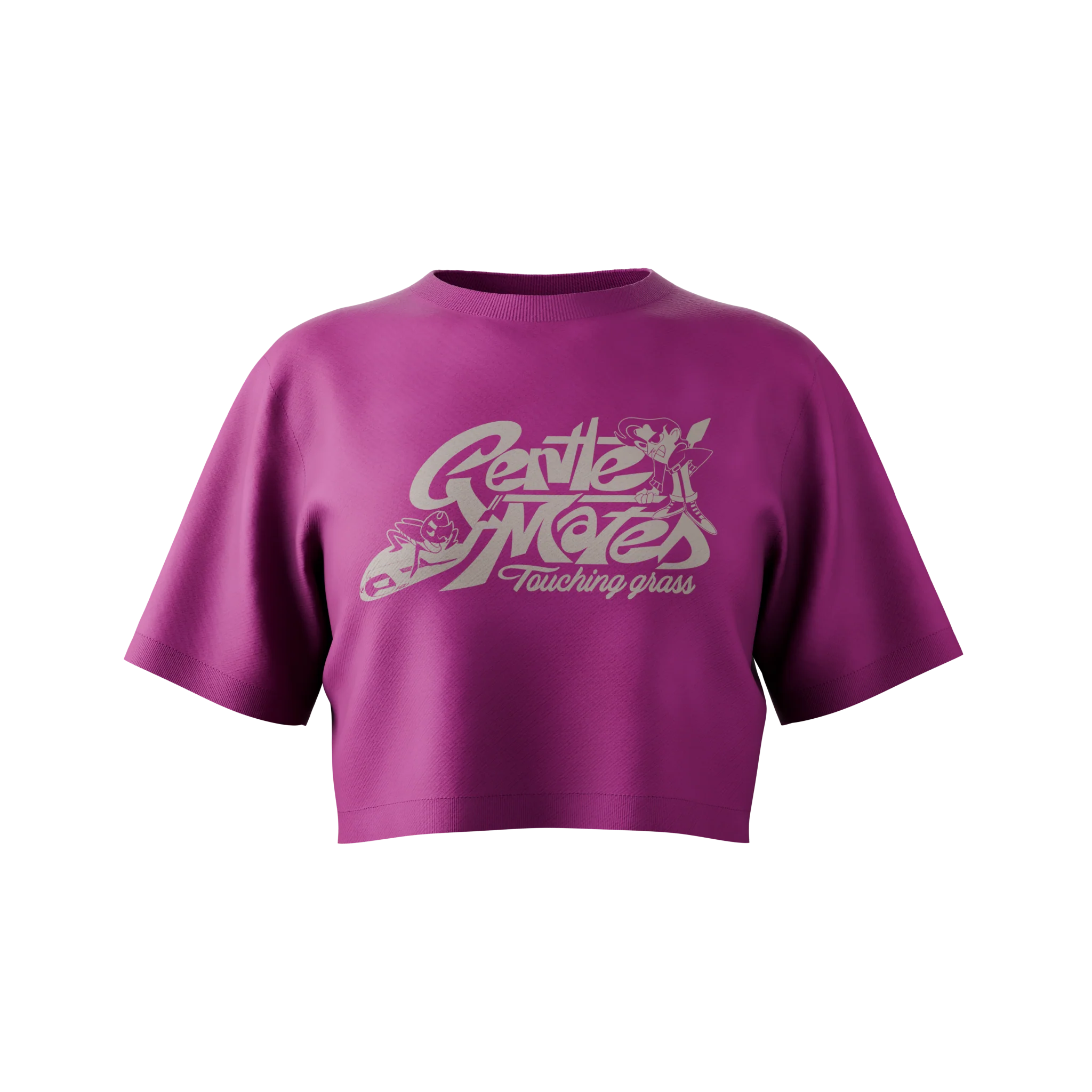 Crop top Touching Grass rose